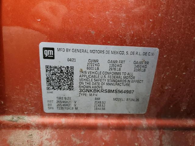 2021 CHEVROLET BLAZER RS 3GNKBKRS8MS564987