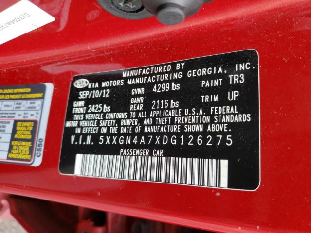5XXGN4A7XDG126275 KIA OPTIMA EX