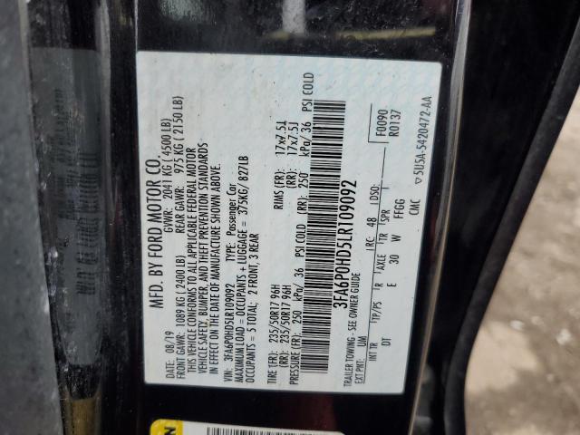 2020 FORD FUSION SE 3FA6P0HD5LR109092