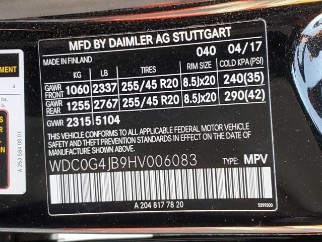 2017 MERCEDES-BENZ GLC 300 WDC0G4JB9HV006083