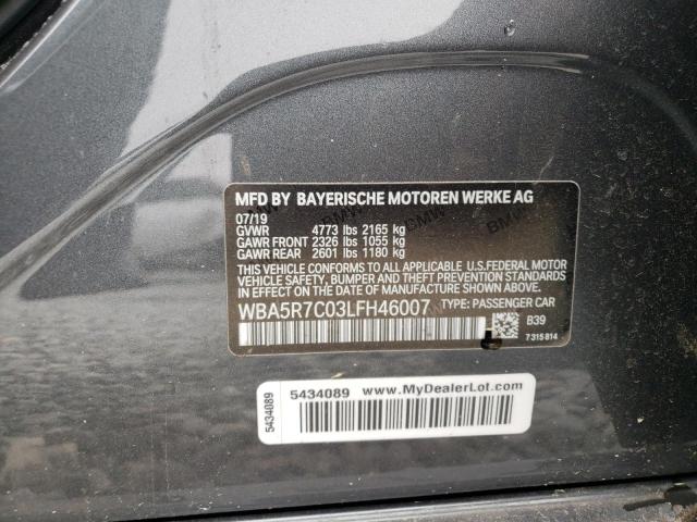 2020 BMW 330XI WBA5R7C03LFH46007