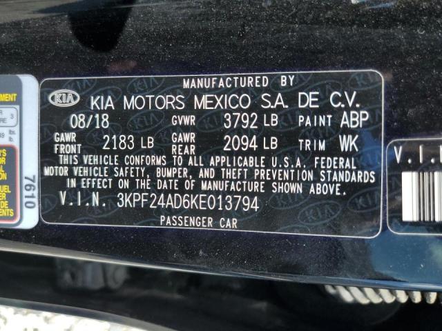 2019 KIA FORTE FE 3KPF24AD6KE013794