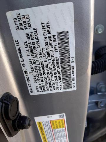 2020 HONDA PILOT EXL 5FNYF6H57LB059721
