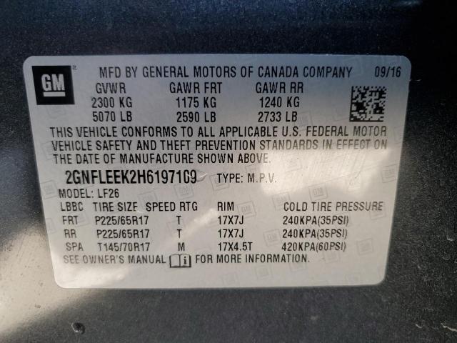 2017 CHEVROLET EQUINOX LS 2GNFLEEK2H6197109