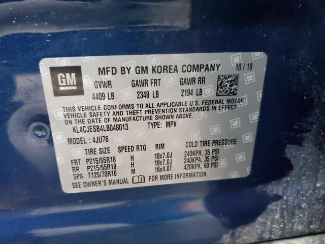 2020 BUICK ENCORE PRE KL4CJESB4LB048013