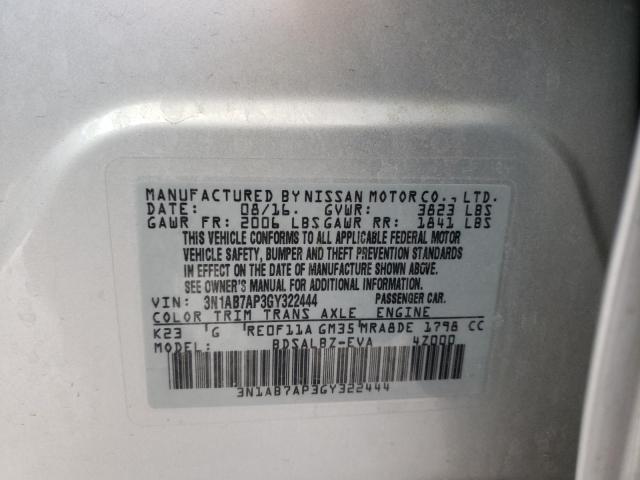 3N1AB7AP3GY322444 Nissan SENTRA S