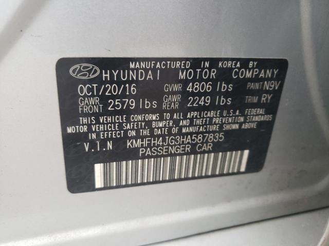 2017 HYUNDAI AZERA LIMI - KMHFH4JG3HA587835