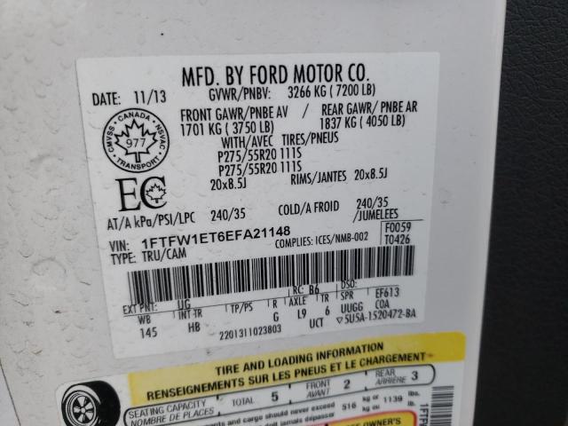 Ford F150 Supercrew 2014 1FTFW1ET6EFA21148 Image 12