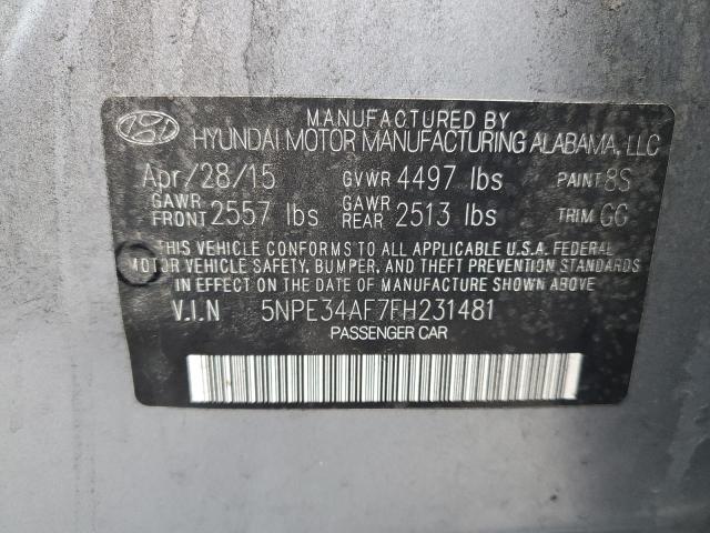 2015 HYUNDAI SONATA SPO 5NPE34AF7FH231481