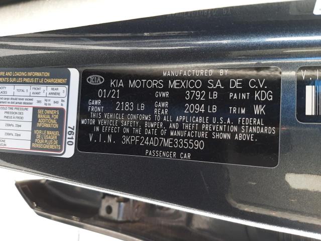 3KPF24AD7ME335590 KIA FORTE FE