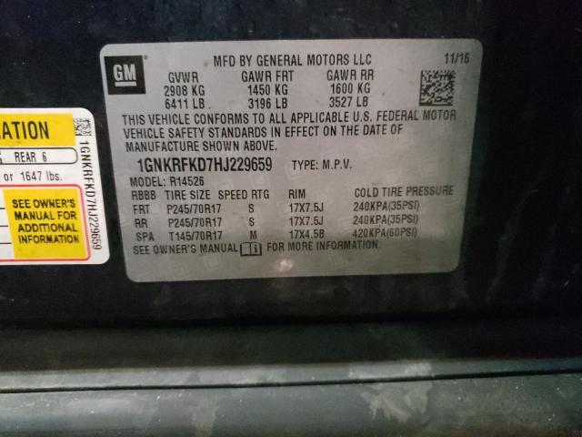 2017 CHEVROLET TRAVERSE L 1GNKRFKD7HJ229659
