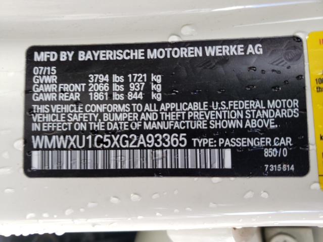 WMWXU1C5XG2A93365 Mini Cooper