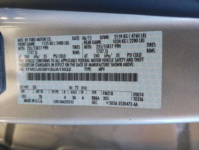 2016 FORD ESCAPE SE 1FMCU0G91GUA13022