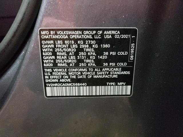 2021 VOLKSWAGEN ATLAS SE - 1V2HR2CA0MC568440