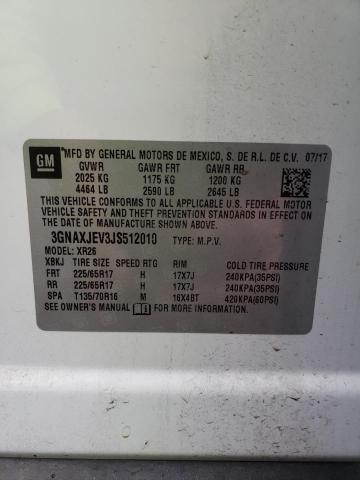 2018 CHEVROLET EQUINOX LT 3GNAXJEV3JS512010