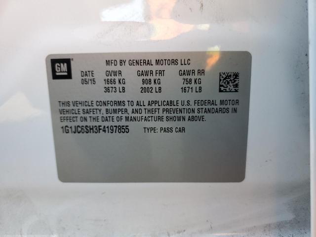 2015 CHEVROLET SONIC LT - 1G1JC6SH3F4197855