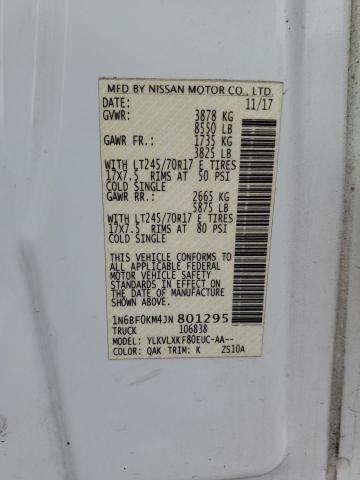 2018 NISSAN NV 1500 S - 1N6BF0KM4JN801295