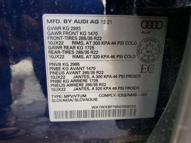 2022 AUDI Q7 TECHNIK WA1WXBF78ND008234