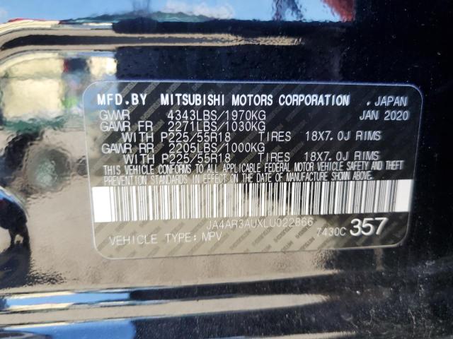 2020 MITSUBISHI OUTLANDER JA4AR3AUXLU022866