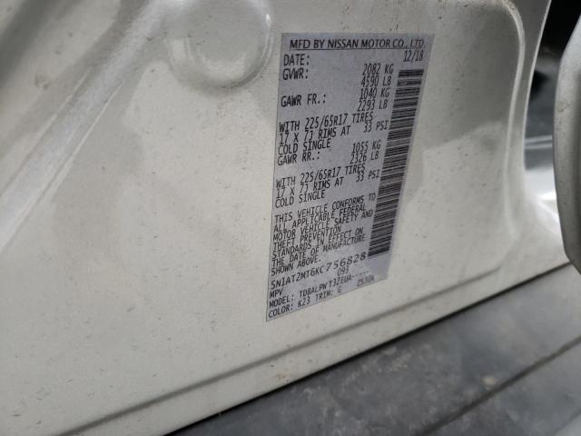 2019 NISSAN ROGUE S - 5N1AT2MT6KC756828