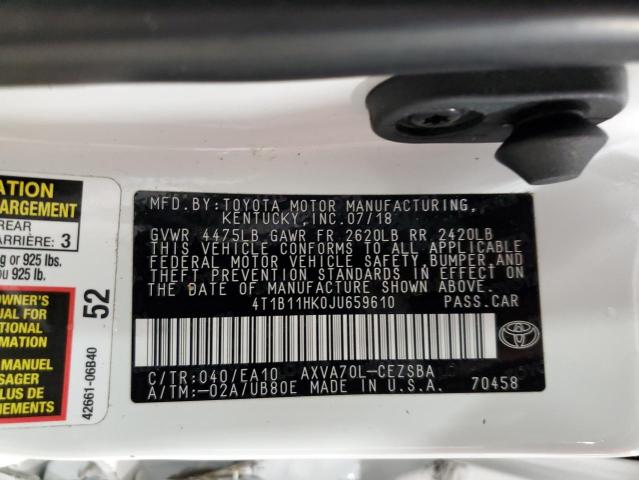 2018 TOYOTA CAMRY L 4T1B11HK0JU659610