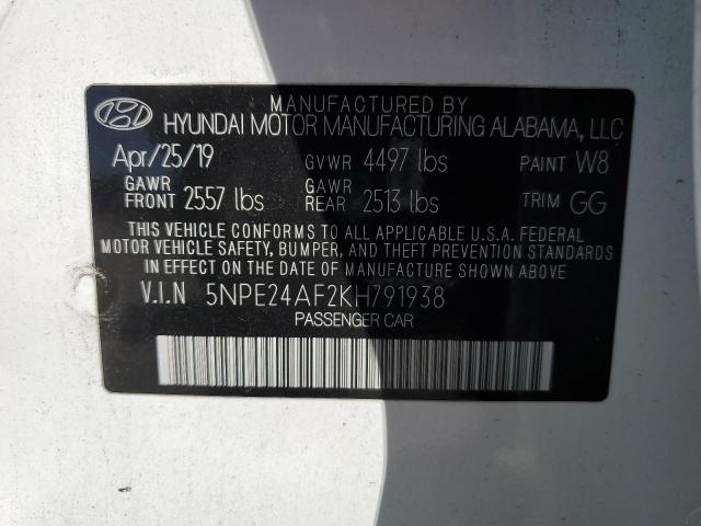 2019 HYUNDAI SONATA SE 5NPE24AF2KH791938