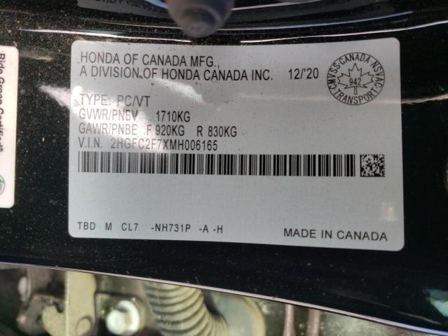 2021 HONDA CIVIC EX 2HGFC2F7XMH006165