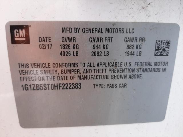 2017 CHEVROLET MALIBU LS - 1G1ZB5ST0HF222383