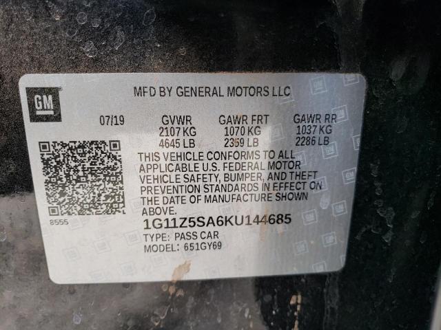 2019 CHEVROLET IMPALA LT 1G11Z5SA6KU144685