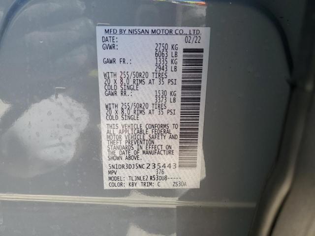 2022 NISSAN PATHFINDER - 5N1DR3DJ5NC235443