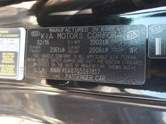 KNAFX6A87G5597817 KIA FORTE EX
