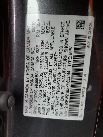 2019 HONDA CR-V EXL 2HKRW2H8XKH653744