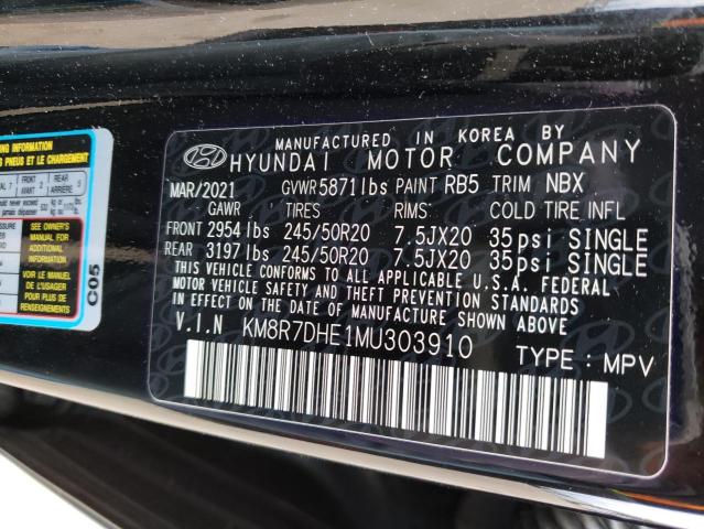 2021 HYUNDAI PALISADE C - KM8R7DHE1MU303910