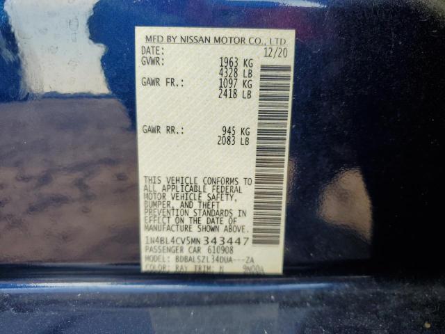 2021 NISSAN ALTIMA SR 1N4BL4CV5MN343447
