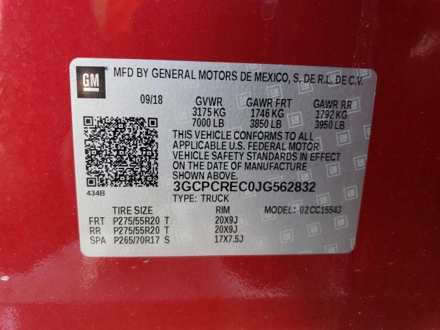 2018 CHEVROLET SILVERADO 3GCPCREC0JG562832