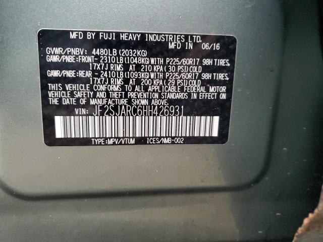 2017 SUBARU FORESTER 2 - JF2SJARC6HH426931