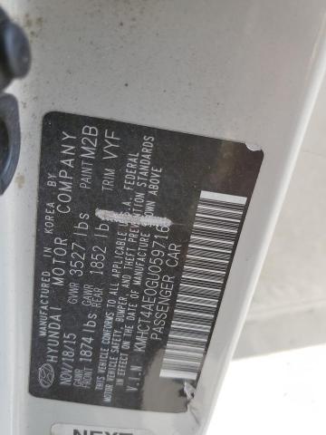 2016 HYUNDAI ACCENT SE KMHCT4AE0GU059716