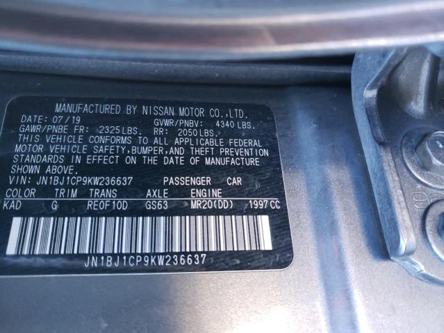 JN1BJ1CP9KW236637 Nissan Rogue Sport S