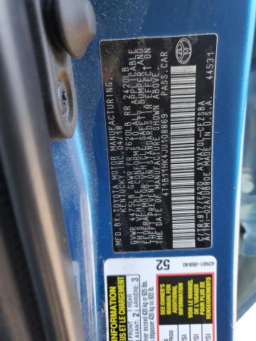 2018 TOYOTA CAMRY L 4T1B11HK4JU108869