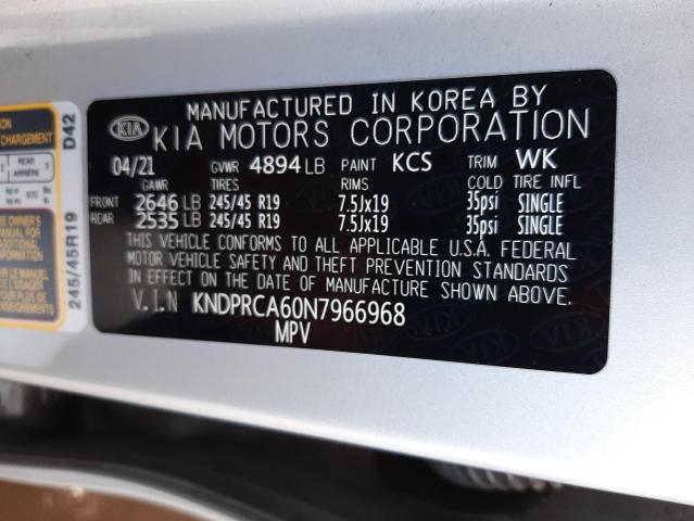 KNDPRCA60N7966968 KIA Sportage Sx