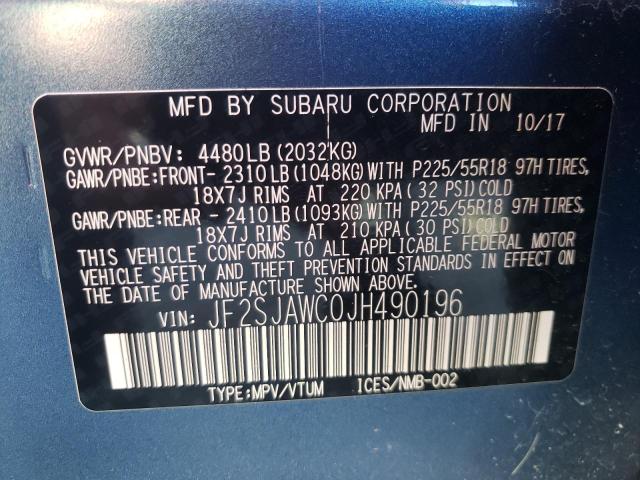JF2SJAWC0JH490196 Subaru Forester 2.5i Touring
