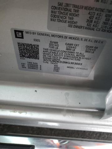 3GTU9DED2MG303003 GMC Sierra K1500 Slt