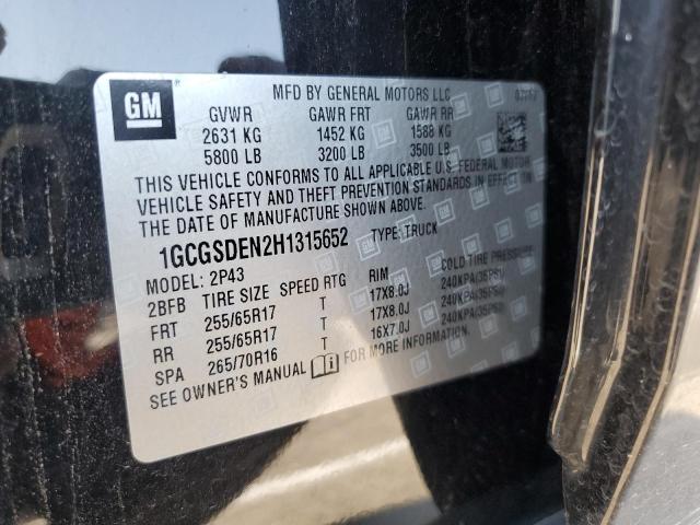 2017 CHEVROLET COLORADO Z 1GCGSDEN2H1315652