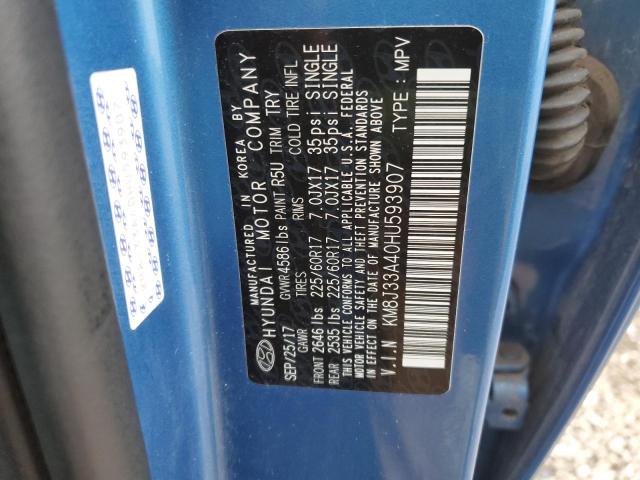2017 HYUNDAI TUCSON LIM - KM8J33A40HU593907