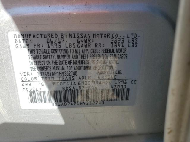 3N1AB7AP1HY352740 Nissan SENTRA S