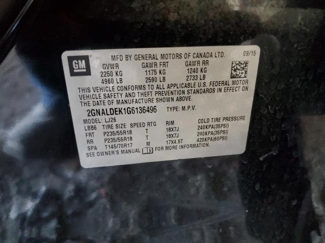 2016 CHEVROLET EQUINOX LT 2GNALDEK1G6136496