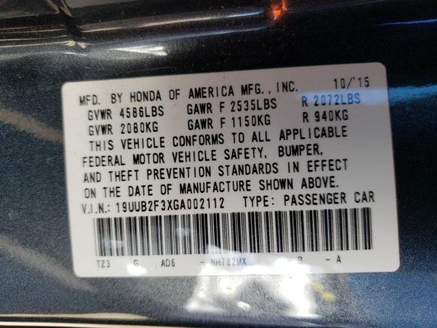 2016 ACURA TLX 19UUB2F3XGA002112