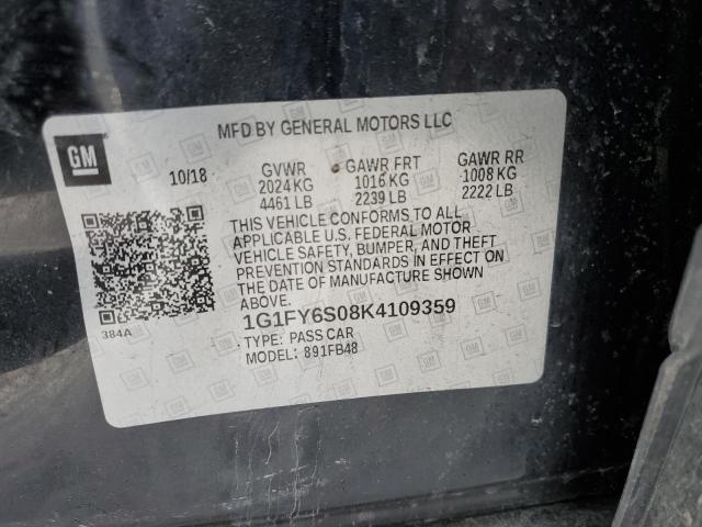 2019 CHEVROLET BOLT EV LT 1G1FY6S08K4109359