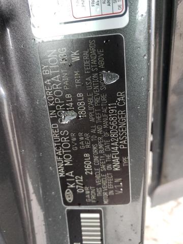 KNAFU4A28D5681911 KIA FORTE EX