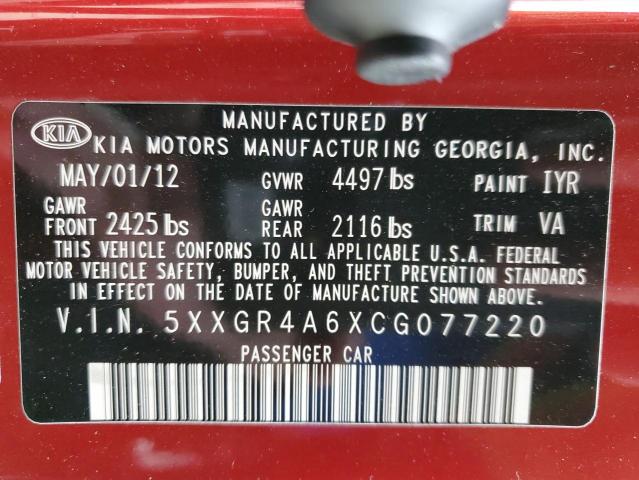 5XXGR4A6XCG077220 KIA Optima